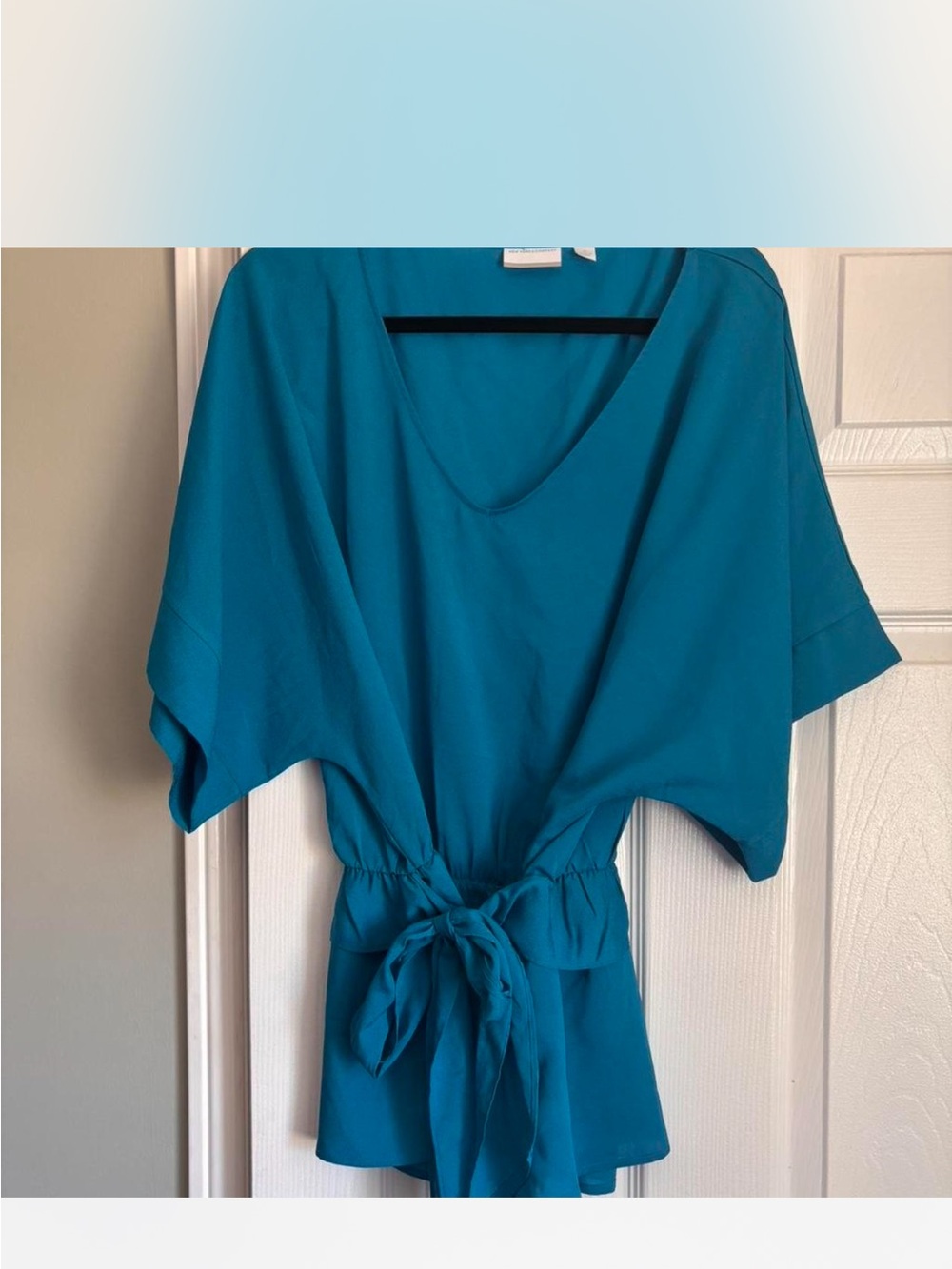 Teal Tie-Waist Women's Dress
